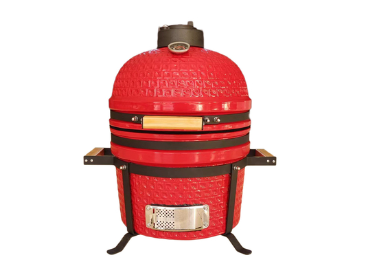 बगीचा मध्य लकड़ी के कोयले लाल 15 इंच Kamado ग्रिल BBQ