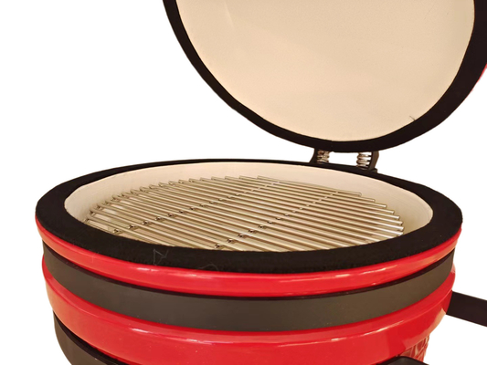 बगीचा मध्य लकड़ी के कोयले लाल 15 इंच Kamado ग्रिल BBQ