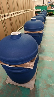 नीली बुलबुला ग्लेज़ेड लकड़ी के कोयले Kamado ग्रिल 27 इंच BBQ