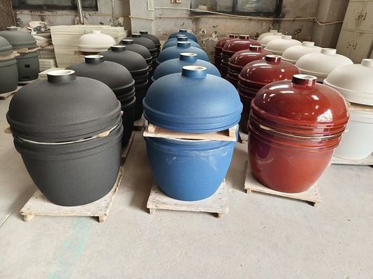 नीली बुलबुला ग्लेज़ेड लकड़ी के कोयले Kamado ग्रिल 27 इंच BBQ